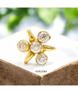 14K Real Gold Women White CZ Star style Nose stud nose ring Push Pin - €24,46 EUR