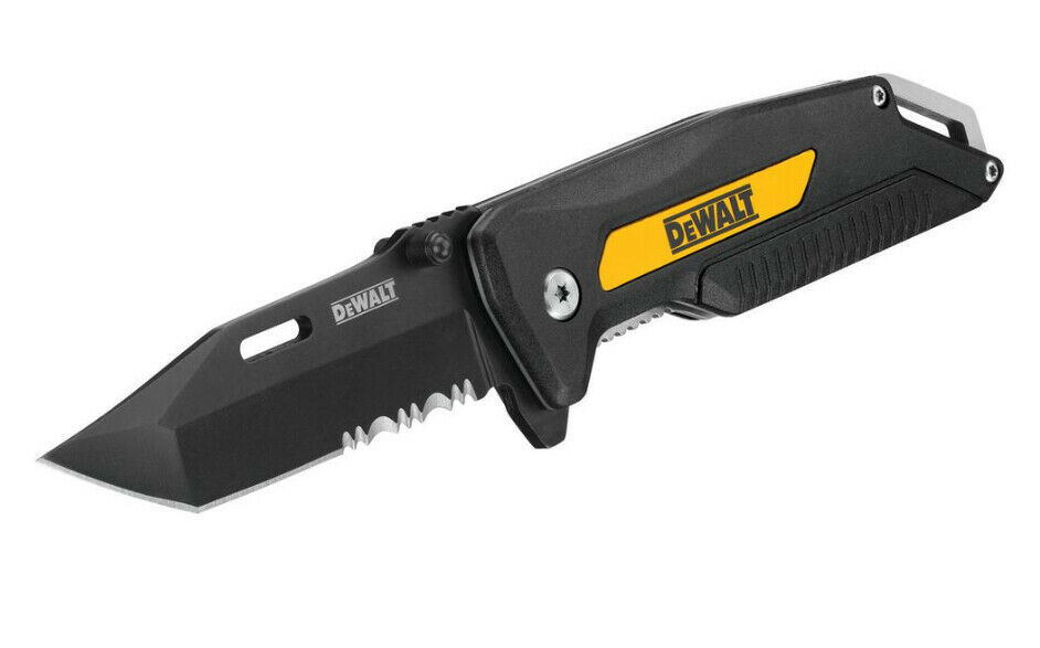 Dewalt 3.25 in. Stainless Steel Partially Serrated Tanto Folding Knife. - $19.95