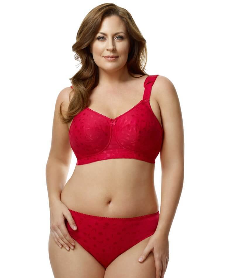 Elila Red Jacquard 1305 Full Coverage WIreless Bra