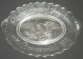 Clear Pressed Glass Avon Bicentennial 1776-1976 Oval Dish Plate AMERICANA/EAGLE - £9.25 GBP
