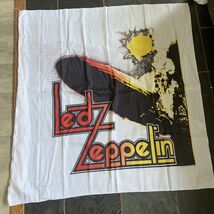 Vintage 70s/80s Led Zeppelin Banner Flag tapestry swan song Tour band pr... - $43.39
