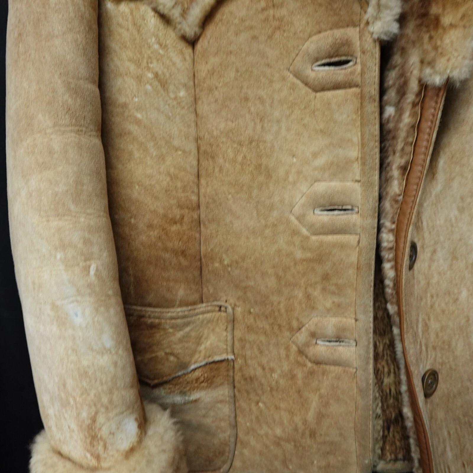 RARE Vintage Knight Tailors Ltd Tan Sheepskin Jacket Womens Size 14 Item image 4