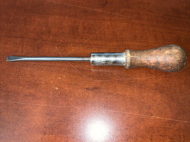 Vintage 9.5” Ratcheting Screwdriver with Wooden Handle No.5  .. Made In ... - $14.00
