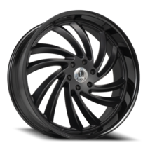 LUX26 20X8.5 6X139.7 +31 93.1 Gloss Black Lip Matte Black Face - $343.20