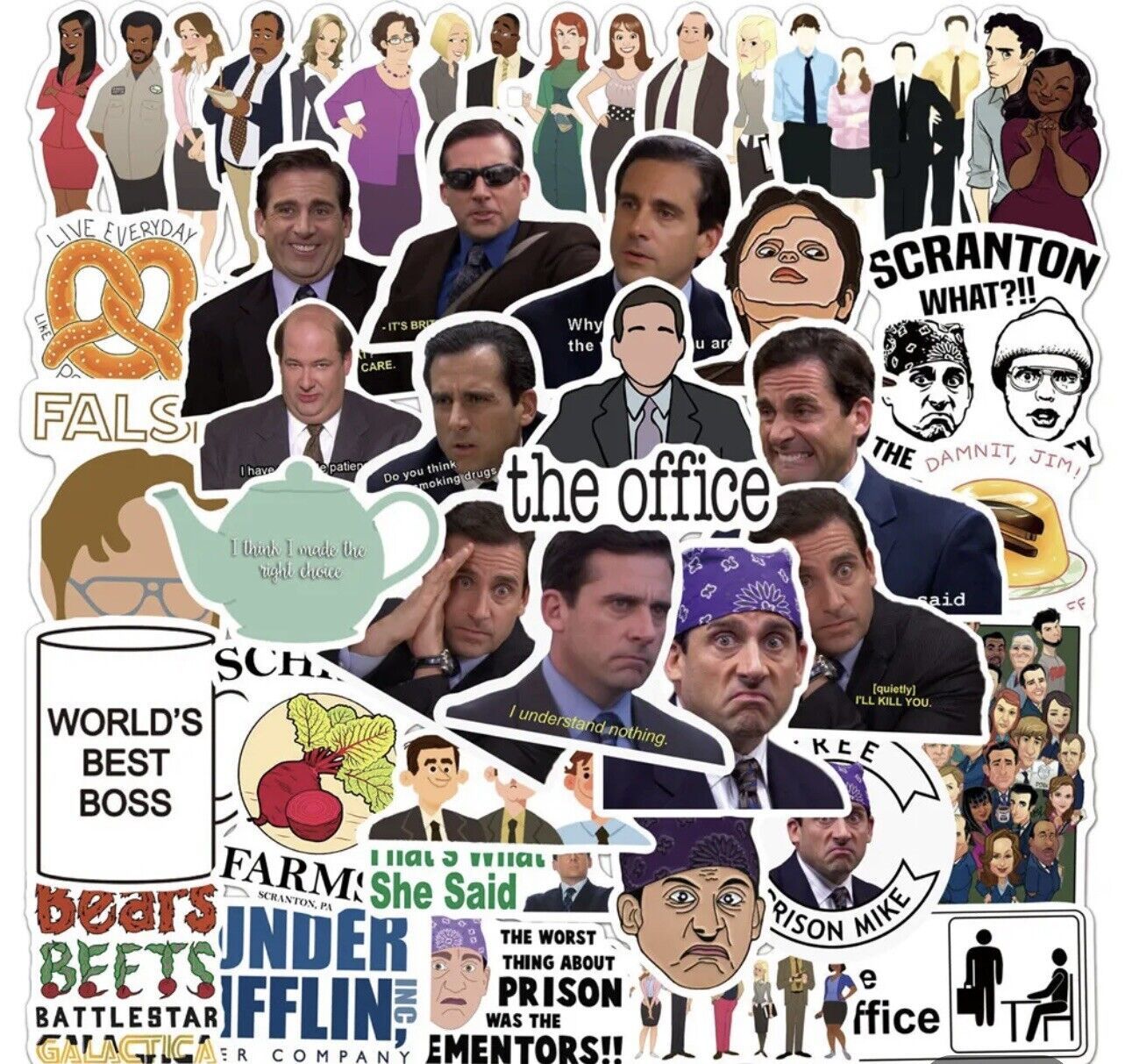 Primary image for 50 The Office TV Show Stickers Set [B] Michael Scott Dwight Jim Free Shipping!