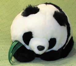 Vintage Spencer Gifts Panda Plush With Bamboo Leaves Baby Cub Stuffed Animal 12&quot; - £24.66 GBP
