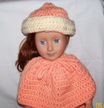 American Girl Peaches and Cream Hat, Crochet, 18 Inch Doll, Handmade  - £6.30 GBP