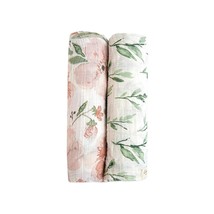 Soft Muslin Swaddle Wraps, Floral &amp; Leaf For Boys And Girls, 2 Count, 47&quot; X 47&quot; - £50.98 GBP
