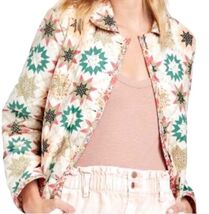 NWT UNIVERSAL THREAD CREAM STAR PRINTED QUILTED PATTERN PATCHWORK JACKET... - $67.32