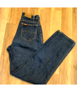 Vtg 90s Lee Medium Blue Jeans 11 High Waist Flat Front Tapered Leg Made ... - £16.93 GBP