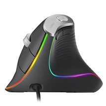 Wired Vertical Mouse, Usb Ergonomic Optical Mouse With 4 Adjustable Dpi, 11 Rgb  - £32.05 GBP