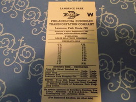 Red Arrow Bus Line Schedule Lawrence Park to 69th Street Terminal 1963 - $133.25 MXN