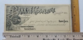 Vtg 1891 New Years Greeting Bank Of Prosperity Novelty Check Yellow Paper B3 - £8.84 GBP