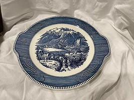 Currier and Ives &quot;The Rocky Mountains&quot; Underglaze Print 11.5&quot; Cake Plate by Roya - £46.63 GBP