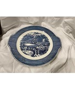 Currier and Ives &quot;The Rocky Mountains&quot; Underglaze Print 11.5&quot; Cake Plate... - £46.15 GBP