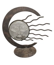 VTG Hand Blown Molded Glass Goddess CELESTIAL Sun Moon Candle Holder Vot... - $49.88