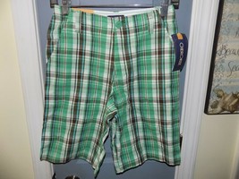Cherokee Green/Blue Plaid Shorts W/Adjustable Waist Size 10 Boys NEW - £13.21 GBP