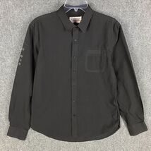 No Retreat Button Up Shirt Men&#39;s Large Long Sleeve Cotton Blend Black L - $255.71 MXN