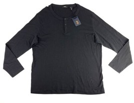 Theory Mens Black Long Sleeve Button Henley Shirt Tee Sz XXL New - £36.30 GBP