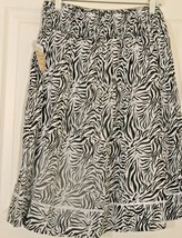 Studio West Apparel Zebra Cotton Skirt Elastic Back Waist Women S White Trim Nwt - $15.90