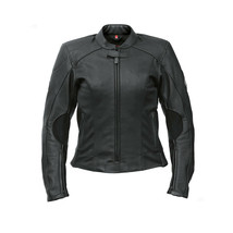 Made To Order Women Black Motor Cycle Real Genuine Leather Safety Pads Jacket - £124.94 GBP