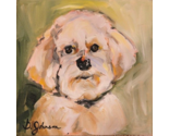 Original Oil Painting Gretchen Johnson BICHON FRISE Dog 12x12 - $129.00
