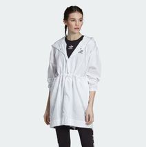 Adidas Originals 2019 Windbreaker Suit Women White Hoodie Winter Jacket ED4760 - £79.82 GBP