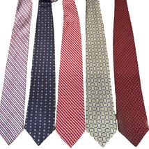 NAUTICA Men&#39;s 100% Silk Neck Ties Designer Foulard Geo Multicolored Lot ... - $18.89