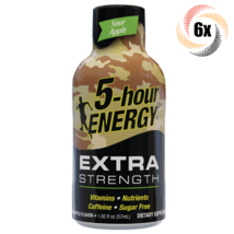 6x Bottles 5 Hour Energy Extra Sour Apple Sugar Free | 1.93oz | Fast Shipping - $23.36