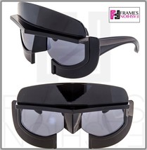 Linda Farrow Ktz Star Wars Oversized Mask Shiny Black KTZ11 Unisex Sunglasses - £246.38 GBP