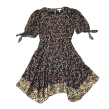 NWT Rebecca Taylor Lia Floral in Black Combo Silk Blend Short Dress XS $450 - £48.28 GBP