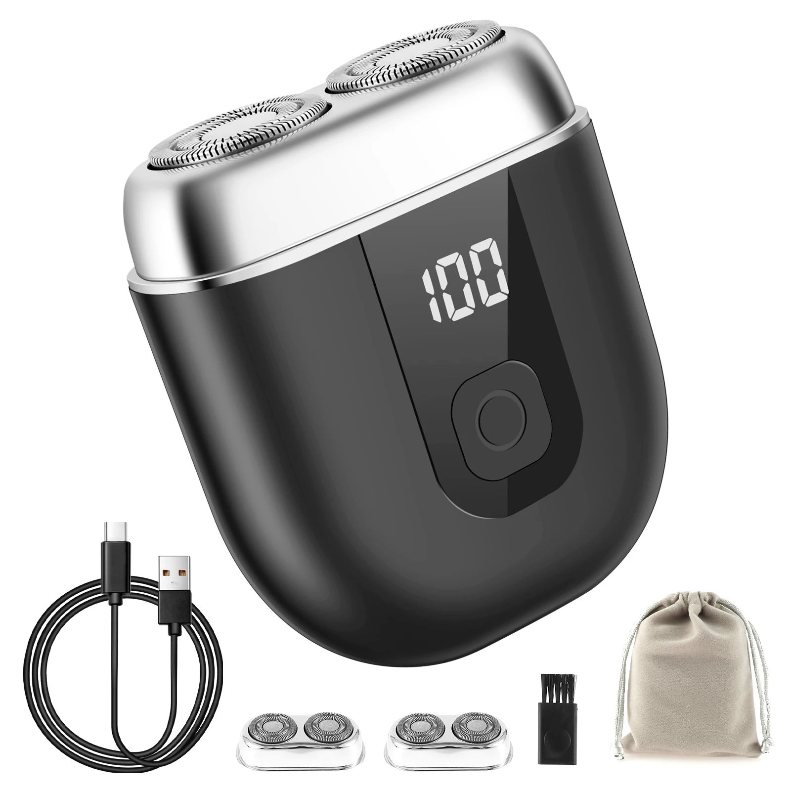 Mini Electric Shaver with Repable Shaving Head IP67 Waterproof Mini Razor with S - £46.06 GBP