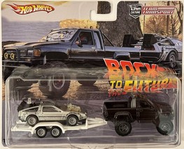 Back To The Future Delorean &amp; Toyota Truck Custom Hot Wheels Team Transp... - $191.34