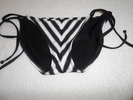 Becca Optical Illusion Chevron Side Tie Bikini Bottoms Black White XS- S - £8.05 GBP+