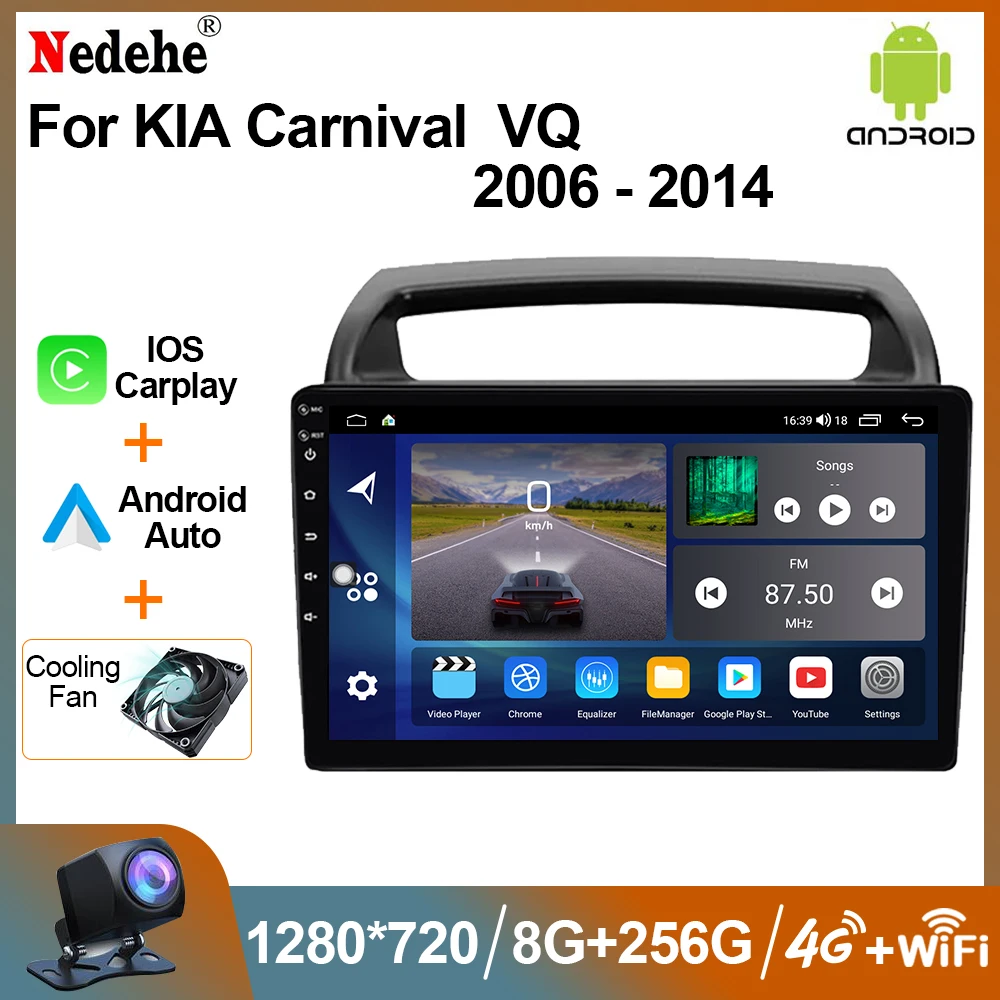 2 Din Car Radio Android Stereo Carplay 8G 128G For KIA Carnival VQ 2006 - 2014 - £107.41 GBP+