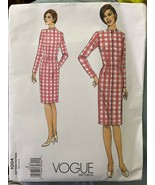 Vogue Pattern 1004 Misses' Mid-Knee Fitting Shell with Jewel Neckline Sz 8 Uncut - $8.00