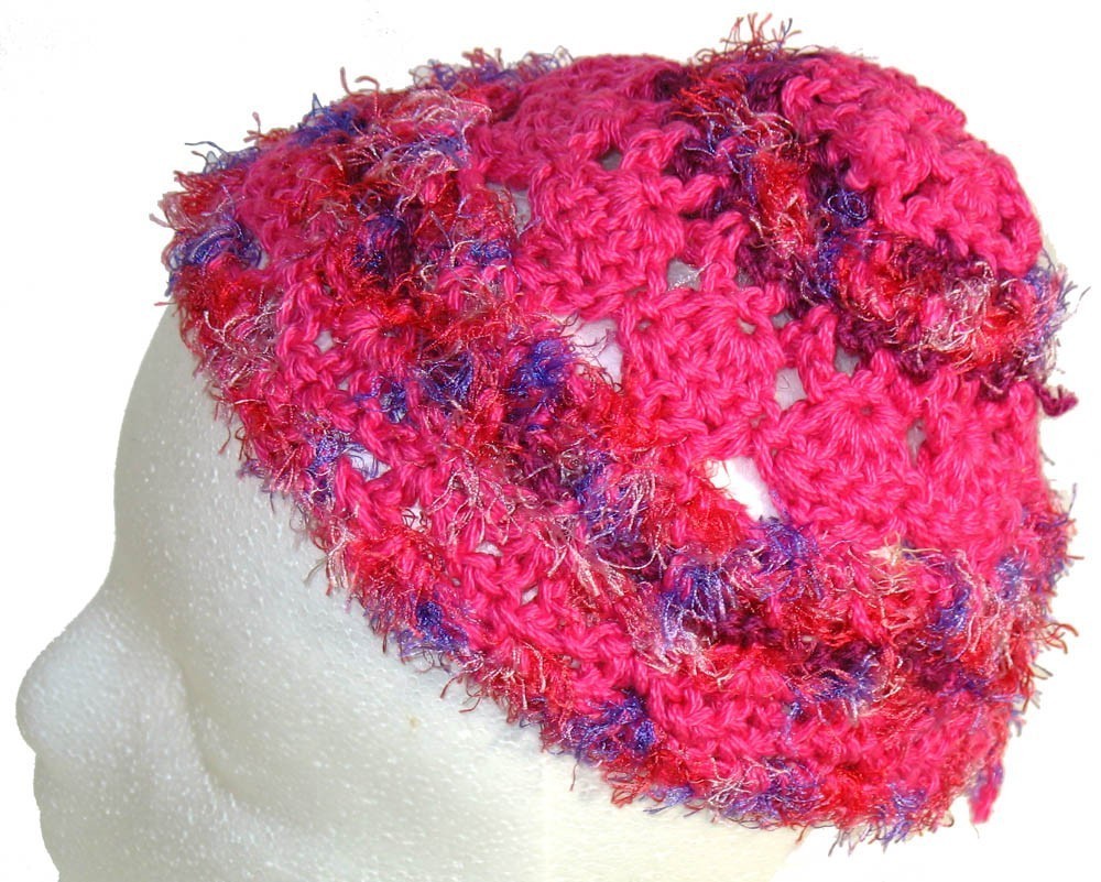 Primary image for Bright Pink Crochet Beanie Hat