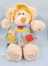 Cuddlin Country Bears Dixie Marchon 1985 Plush Teddy Bear Patchwork Dress 10&quot; - £15.84 GBP