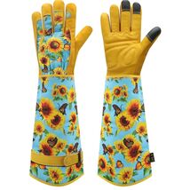 Elegant Blue Gardening Gloves for Women - Cowhide, Thorn Proof, Machine ... - $31.63