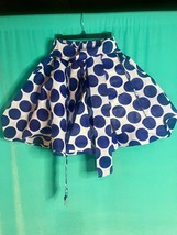 Rainbow Mini Skirt w/Matching Scarf Blue and White Polka Dots Preppy Flirty - $24.72
