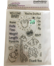 Stampendous Perfectly Clear Stamps Baby Invite Welcome Shower Thank You Giraffee - £9.55 GBP