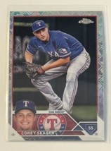 2023 Topps Chrome Logofractor Corey Seager Blue Refractor - MLB Rangers Card #45 - $3.20