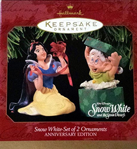 Hallmark Snow White & Dopey Ornament Set of 2 - £17.03 GBP