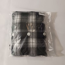 SHEIN Women's Black & White Plaid Flannel Drawstring Hoodie Shirt Jacket Size M image 15