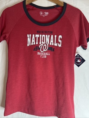 Womens MLB Washington Nationals Short Sleeve Shirt Size XS Red NWT - £15.04 GBP