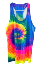 Colortone Razorback Tank Top Women Size  2XL Tie Dye Pink Blue Orange Ye... - $16.70