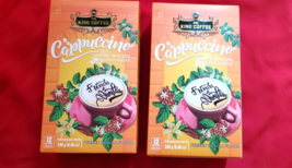 2 PACK KING COFFEE CAPPUCCINO FRENCH VANILLA -BOX (12 STICKS EACH)  - £21.23 GBP