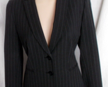 ANTONIO MELANI Black Pin Stripe Blazer Women Semi-Fitted 2-Button Sz 2 - $19.79