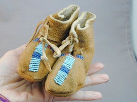 Vintage Native American Indian Beaded Moccasins Kids Child - £79.32 GBP