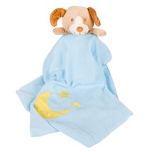 Baby Cuddle Security Blanket Lovey Puppy Dog Goffa International Blue Moon Stars - £14.77 GBP